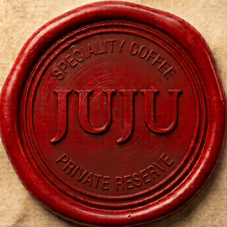JUJU Specialty Coffee Private Reserve wax seal logo